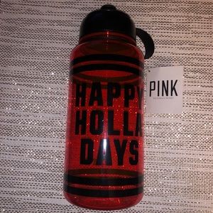❄️🎅🏼HAPPY HOLLA DAYS - PINK water bottle 🎄☃️